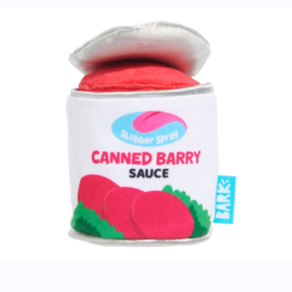 NWT Bark Box CANNED BARRY Cranberry Thanksgiving 2Pc Size LARGE Plush Dog Toy - Picture 10 of 13